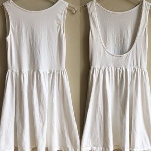 ASOS White Jersey Scoop Back Skater Dress Size 2